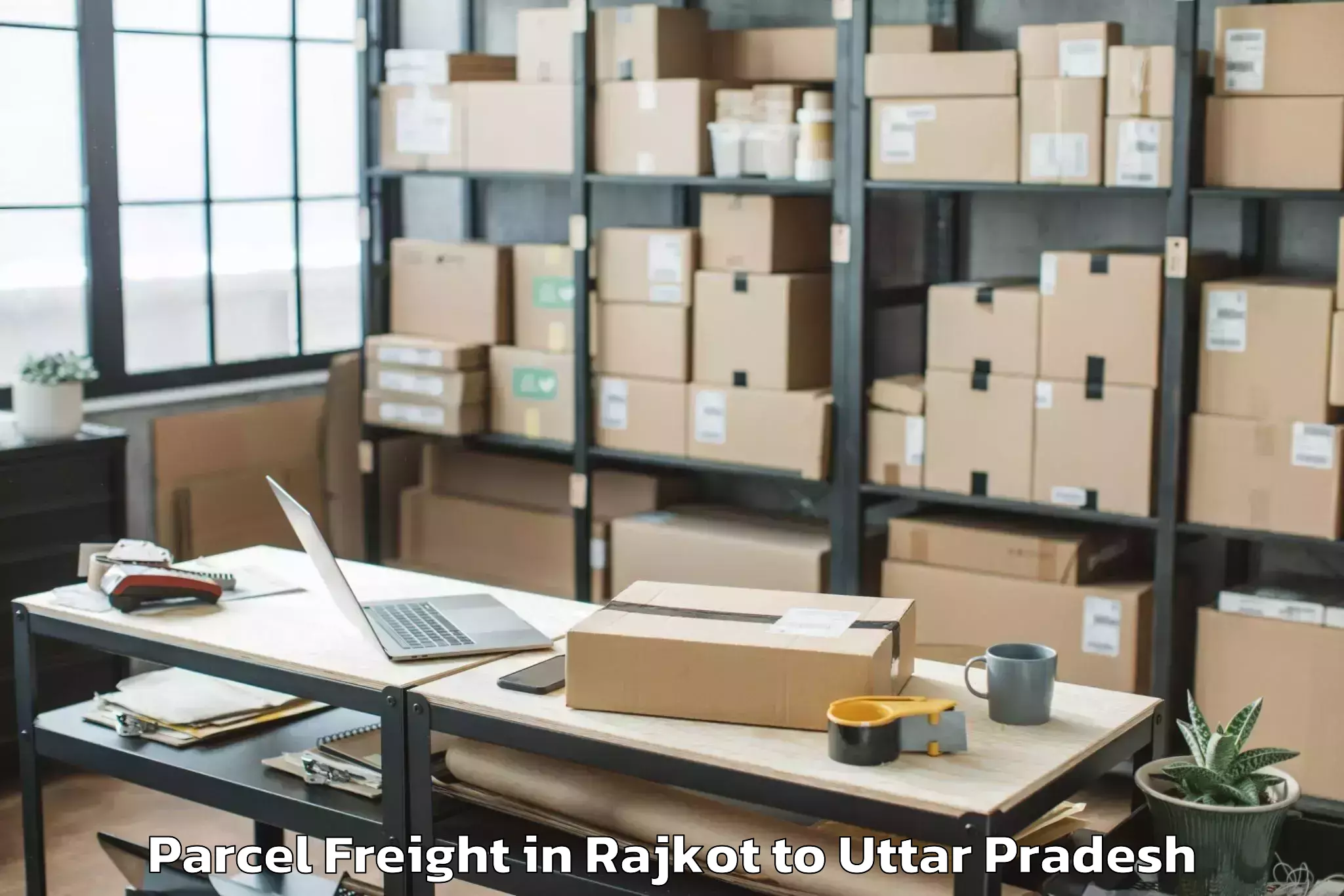 Book Rajkot to Banda Parcel Freight Online